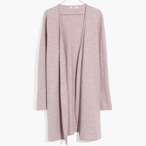 Madewell Lombard Cardigan Sweater Coat Longline Merino Wool Purple Pink Size Xs